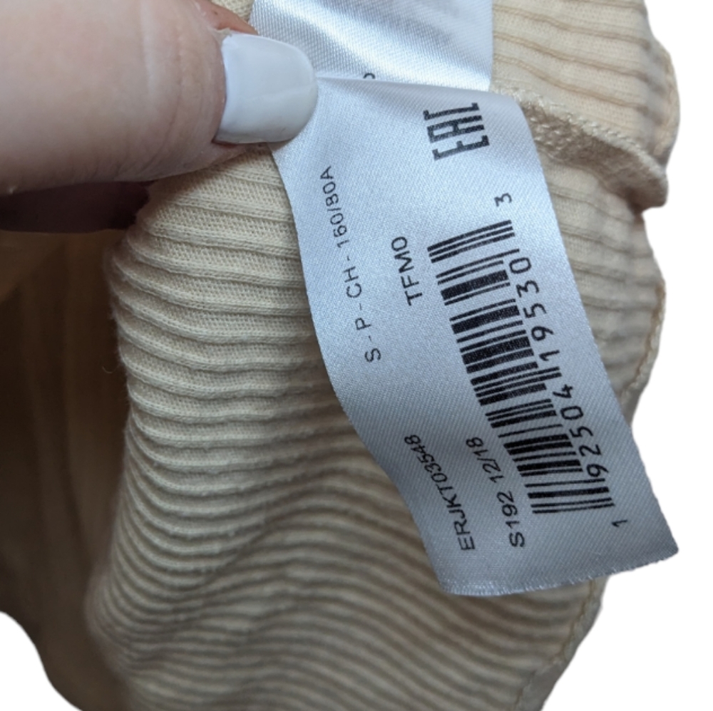 Roxy Women's Beige/Cream Ribbed Cropped Tank Top Size S 🌸 - Picture 13 of 14